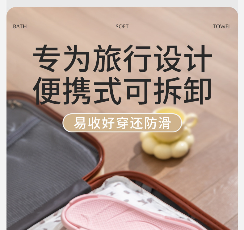 旅行便携式折叠拖鞋女新款出差专用浴室可洗澡防滑旅游沙滩凉鞋男详情1