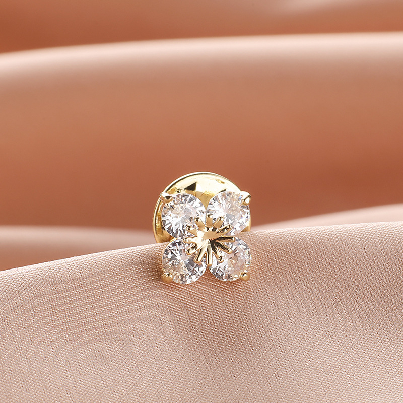Anti-exposure small brooch for women, high-end and elegant copper zircon inlaid collar pin brooch decoration, clothing accessories wholesale pic 6