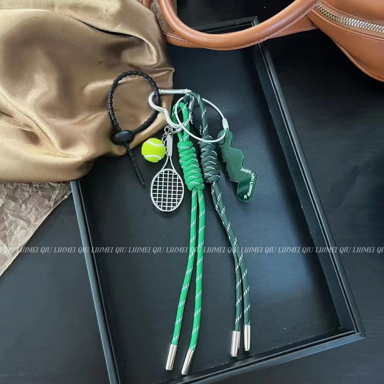 This is the same style baseball bag woven rope pendant as the Instagram blogger, featuring a high-end MIU series bag hanging rope and keychain decoration pic 42