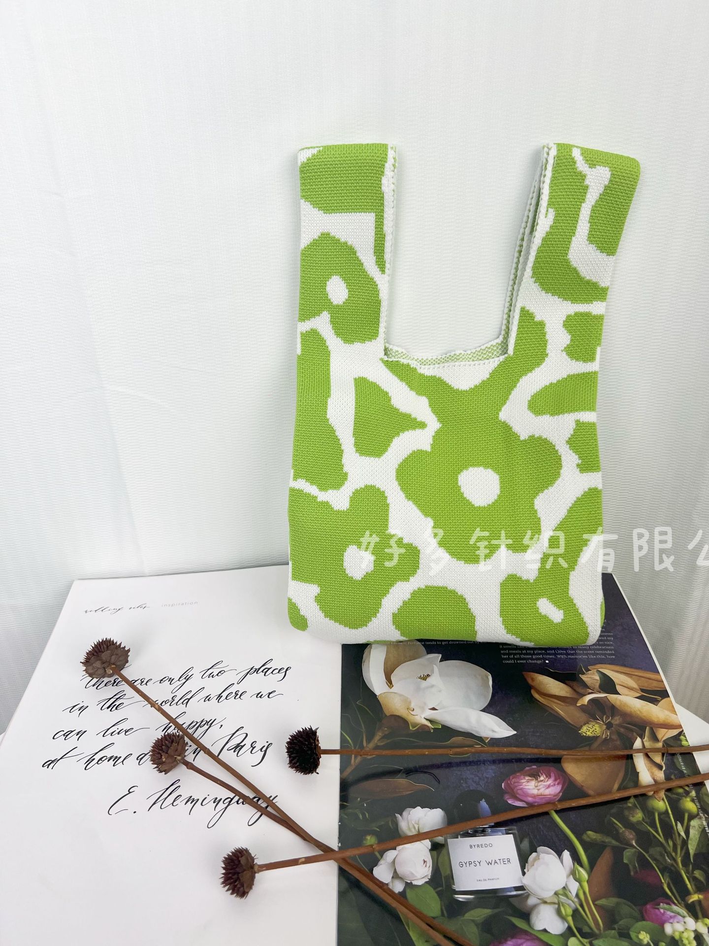 新款飞织包手提包女针织毛线水桶包日韩百搭手拎休闲托特包盒饭袋详情18