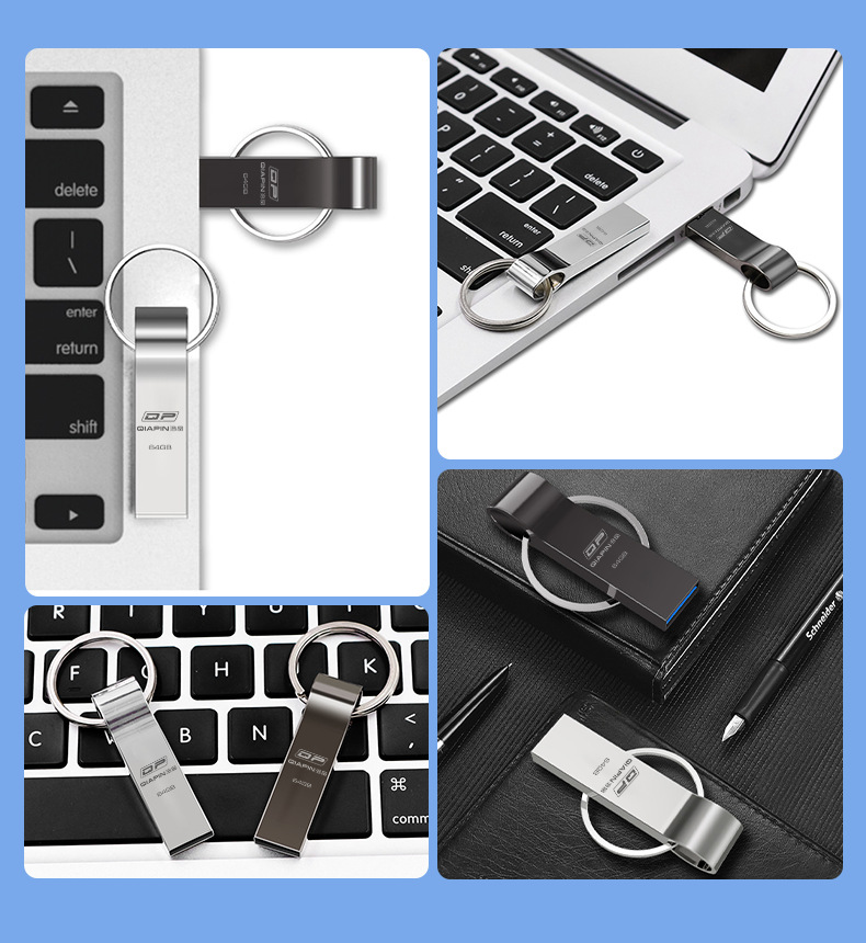 Keychain metal USB flash drive with logo printing, bidding gift USB flash drive customization, keychain USB flash drive 32G, 64G, 128G wholesale pic 13