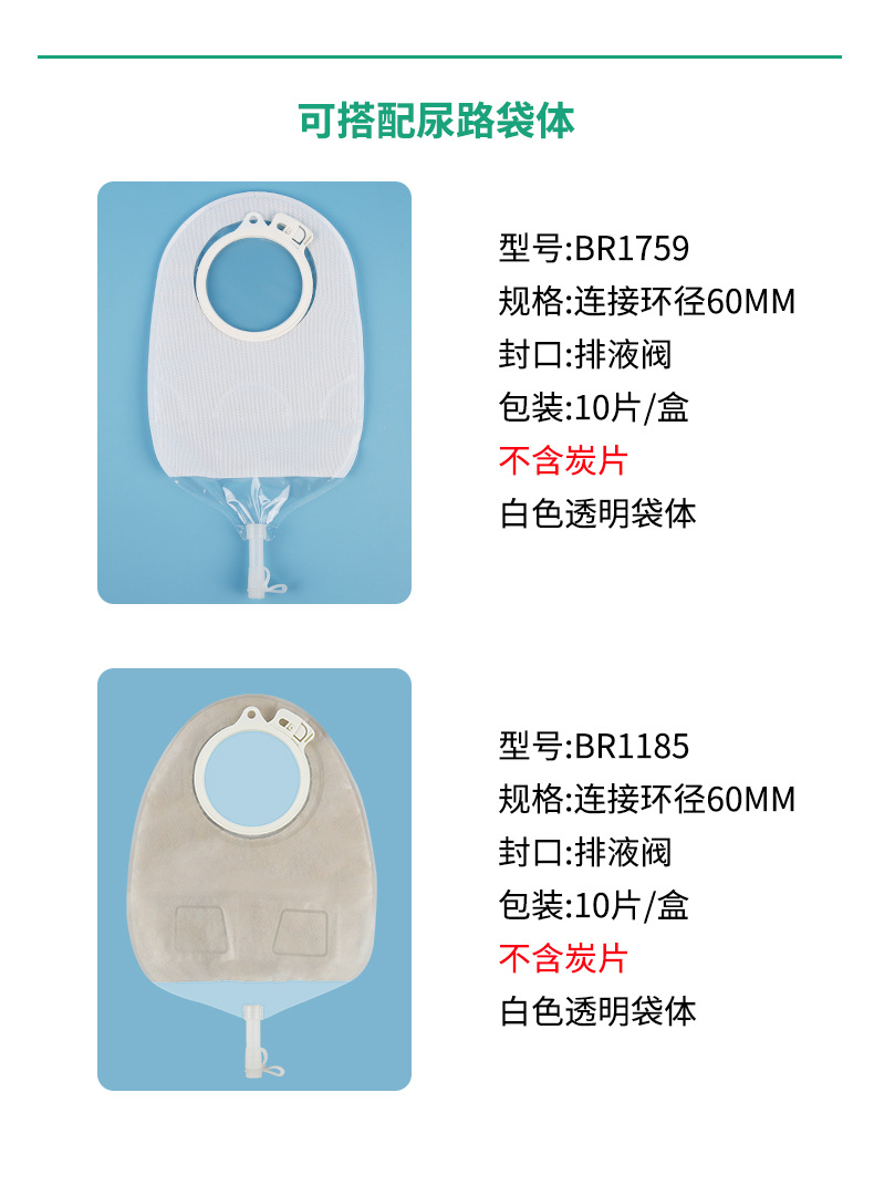 BR11035凸面底盘二件式造口袋底盘10035平面两件式造瘘袋底座详情9