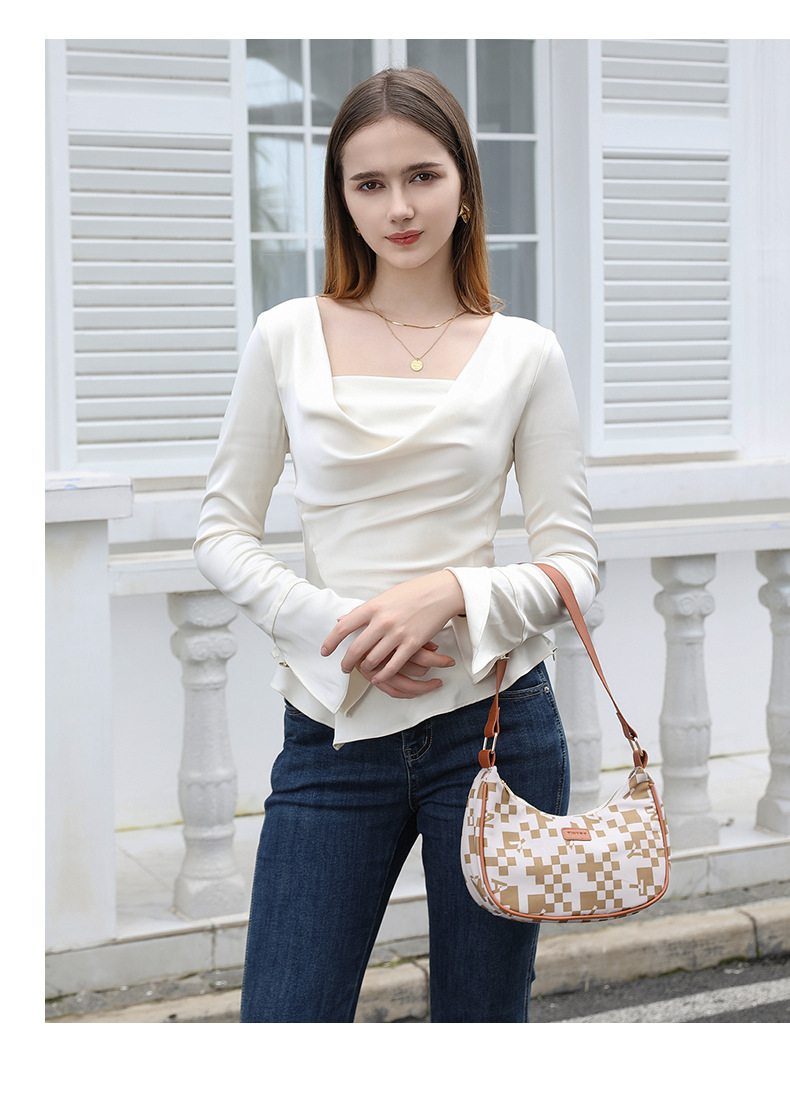 夏季新款女士时尚单肩包简约通勤风尚手提包高级感大容量腋下包详情11