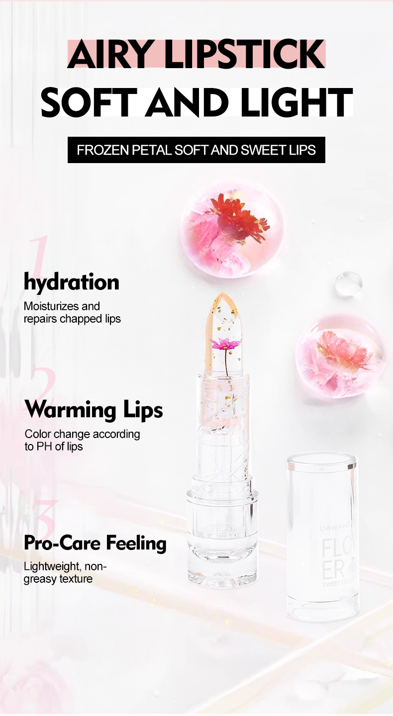 跨境美妆温变干花变色口红唇膏保湿滋润彩妆化妆品批发美妆个护详情8