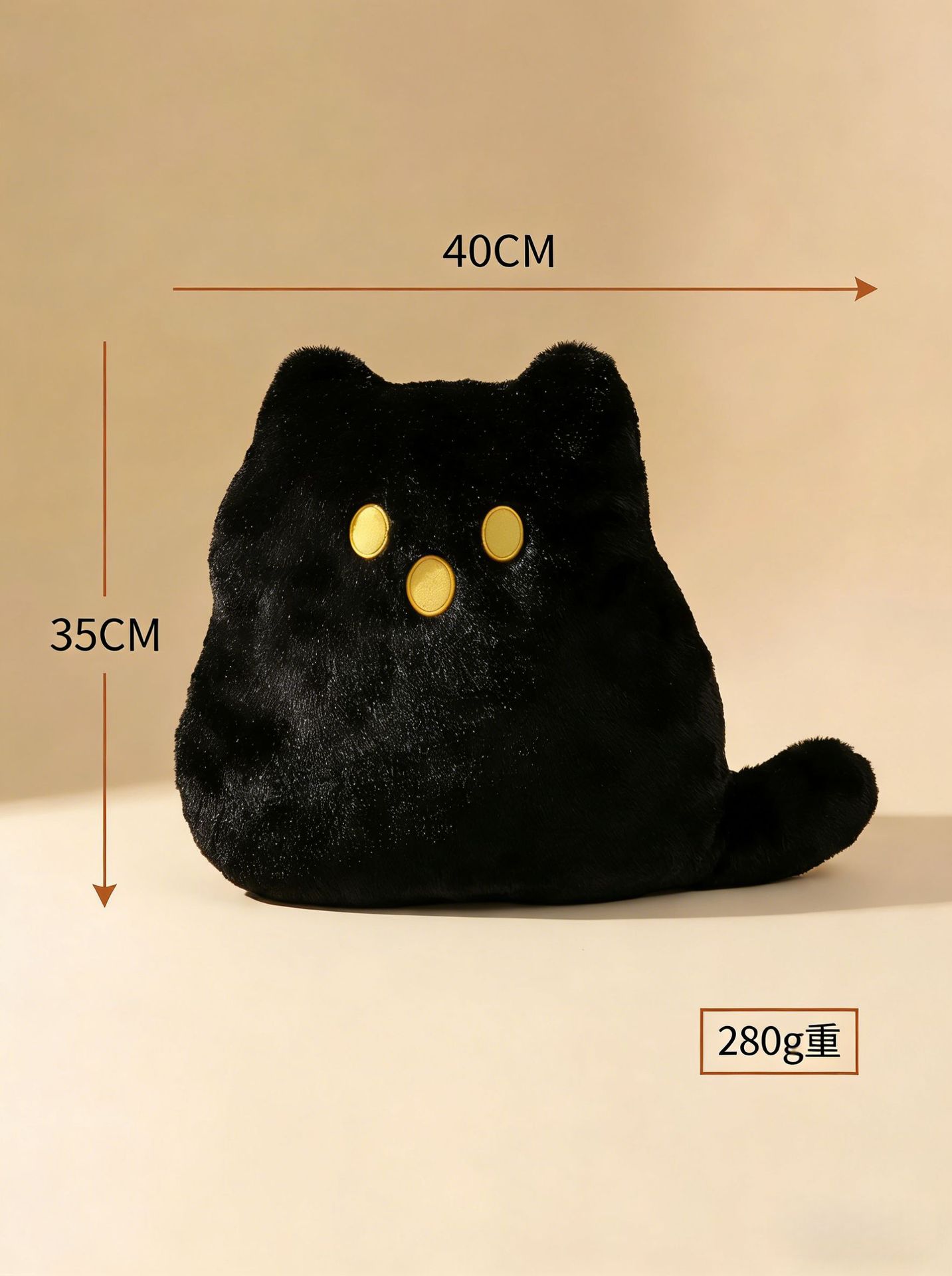 猫咪玩偶抱枕亲肤娃娃靠枕万圣节幽灵可爱毛绒玩具黑猫一件代发详情5