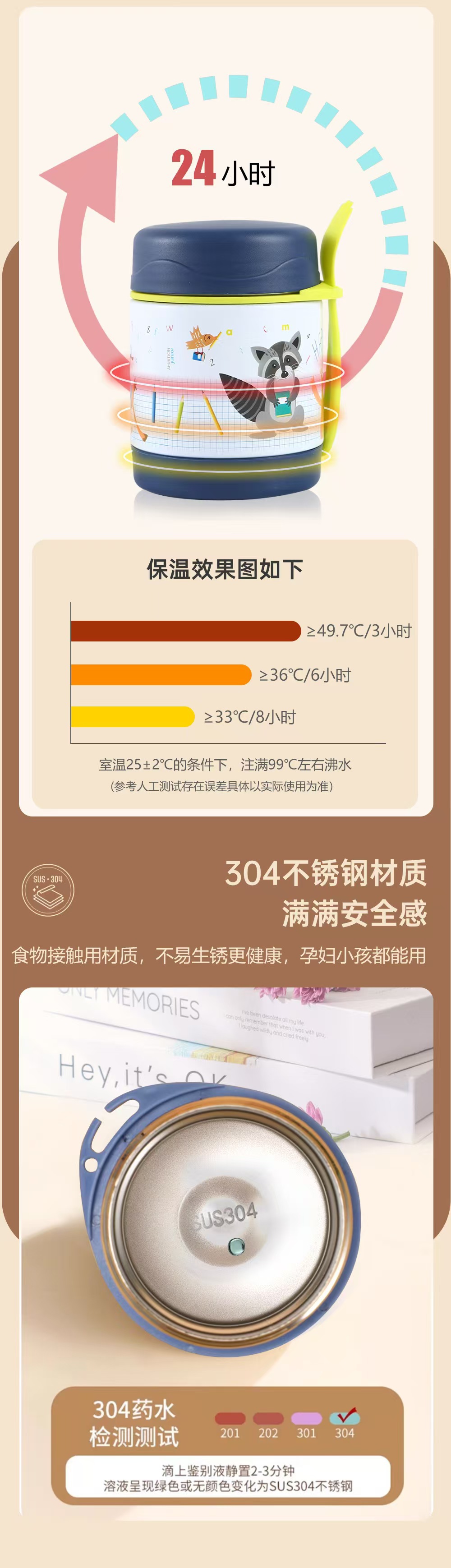 专利跨境迷你小巧焖烧罐不锈钢双层保温杯便携儿童午餐带勺饭盒详情4