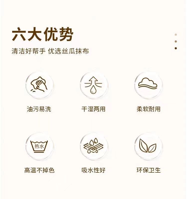 加厚丝瓜抹布厨房用洗碗布去油不掉毛家用吸水不易沾油清洁百洁布详情2