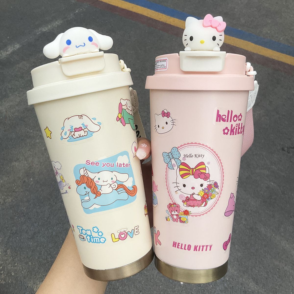 316不锈钢保温杯韩系高颜值卡通kt吸管咖啡杯大容量双饮水杯跨境详情15