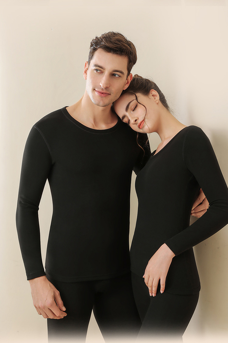 蚕丝羊毛保暖内衣男款套装德绒保暖衣女士秋衣秋裤塑身打底衫批发详情25