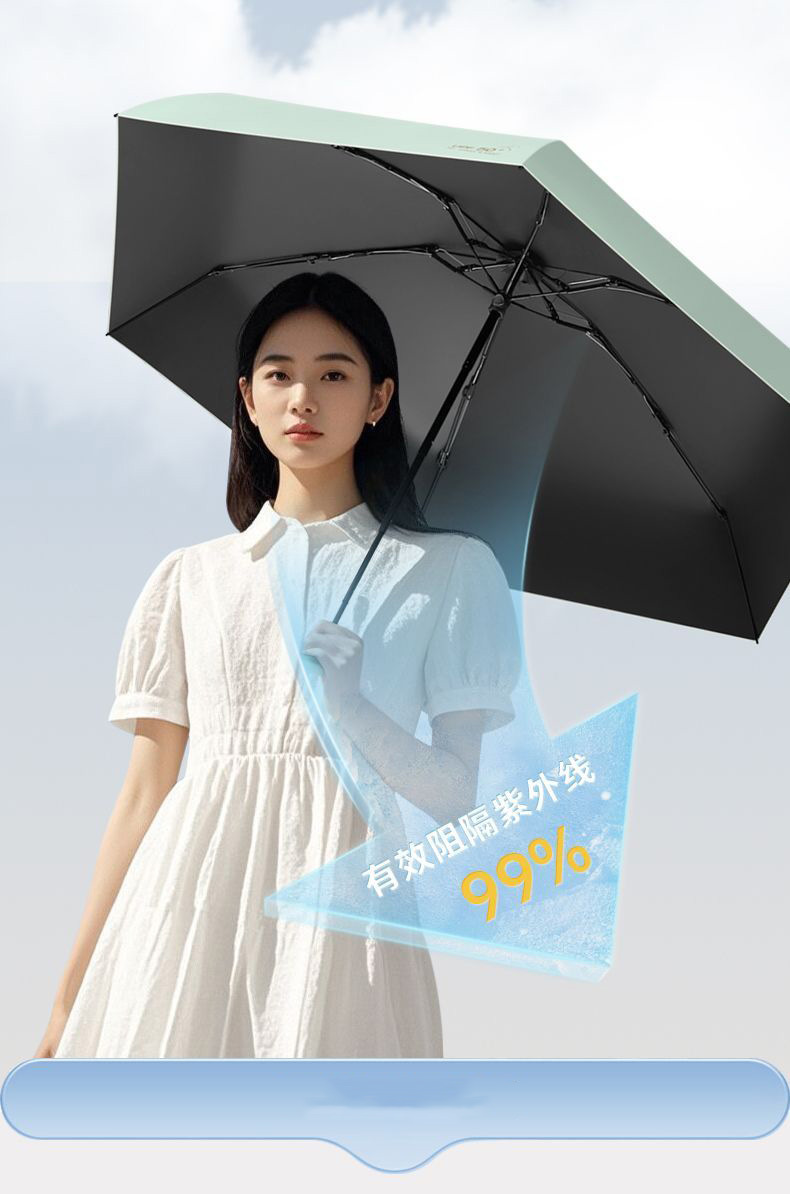 五折伞迷你胶囊晴雨两用太阳伞小巧便携超轻黑胶防晒遮阳口袋伞详情27