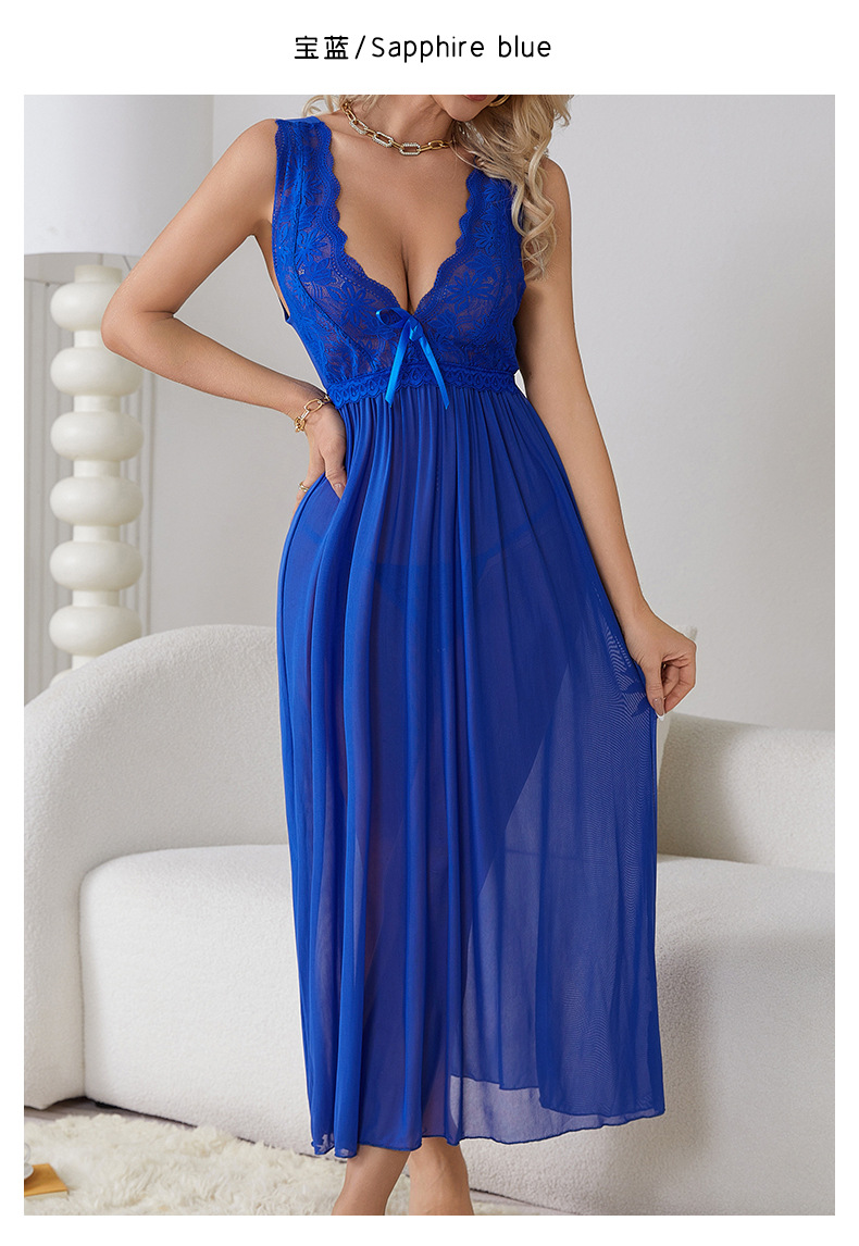 Feiyun Sexy Pajamas Long Fairy Hot Sleeping Dress Sweet Home Wear Set 419 pic 10