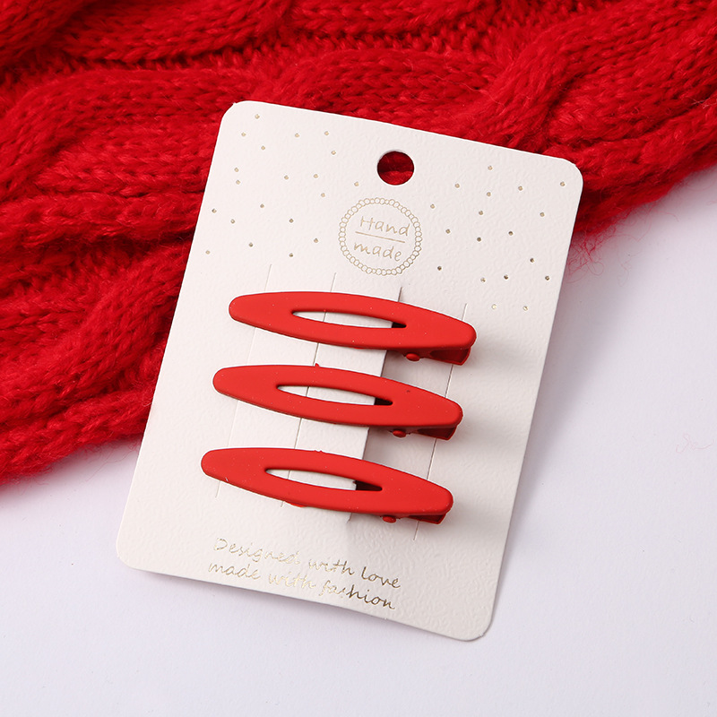 韩国网红发饰 经典红色鸭嘴夹 时尚百搭刘海碎发边夹 发卡可批发 发夹潮流款详情7