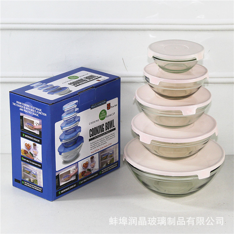 家用玻璃碗套装食品级加厚带盖808保鲜碗高颜值大容量碗透明汤碗详情17
