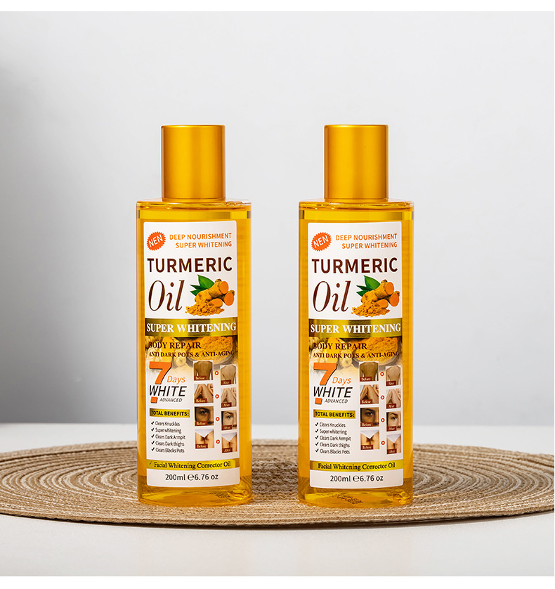 Cross-border Turmeric Massage Essential Oil Moisturizes, Unblocks meridians and generates heat. Foreign trade Ginger essential Oil Body Massage and Gua Sha Oil 200ml pic 15