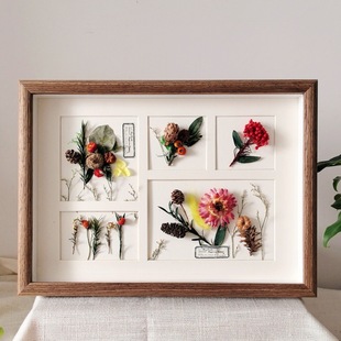 相框中空标本框木质玻璃立体黑色蝴蝶昆虫装裱自装摆台展示画框详情9