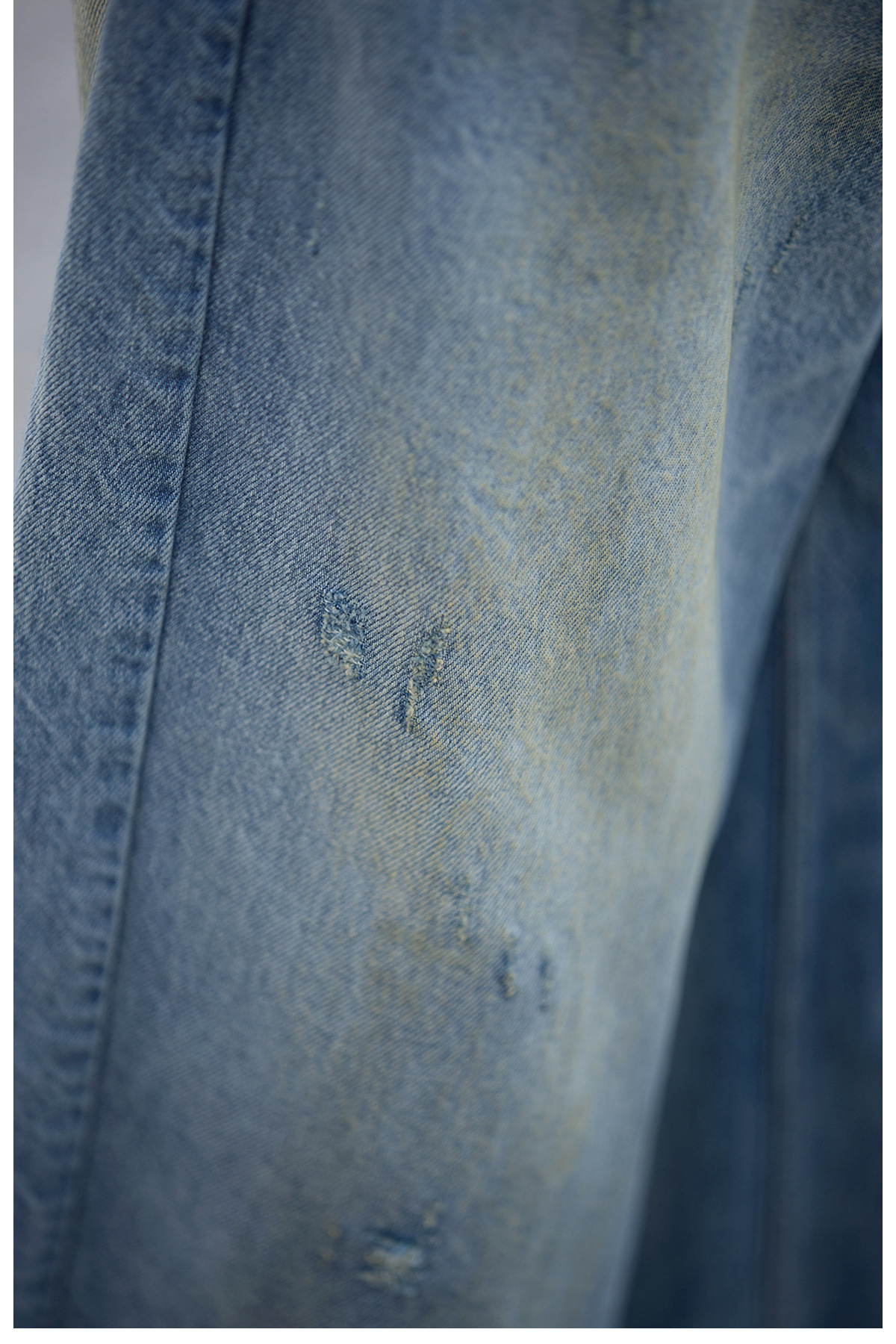 【 Random Thoughts 】 Summer Storm Ripped Heavy Washed jeans straight-leg pants for all four seasons pic 21