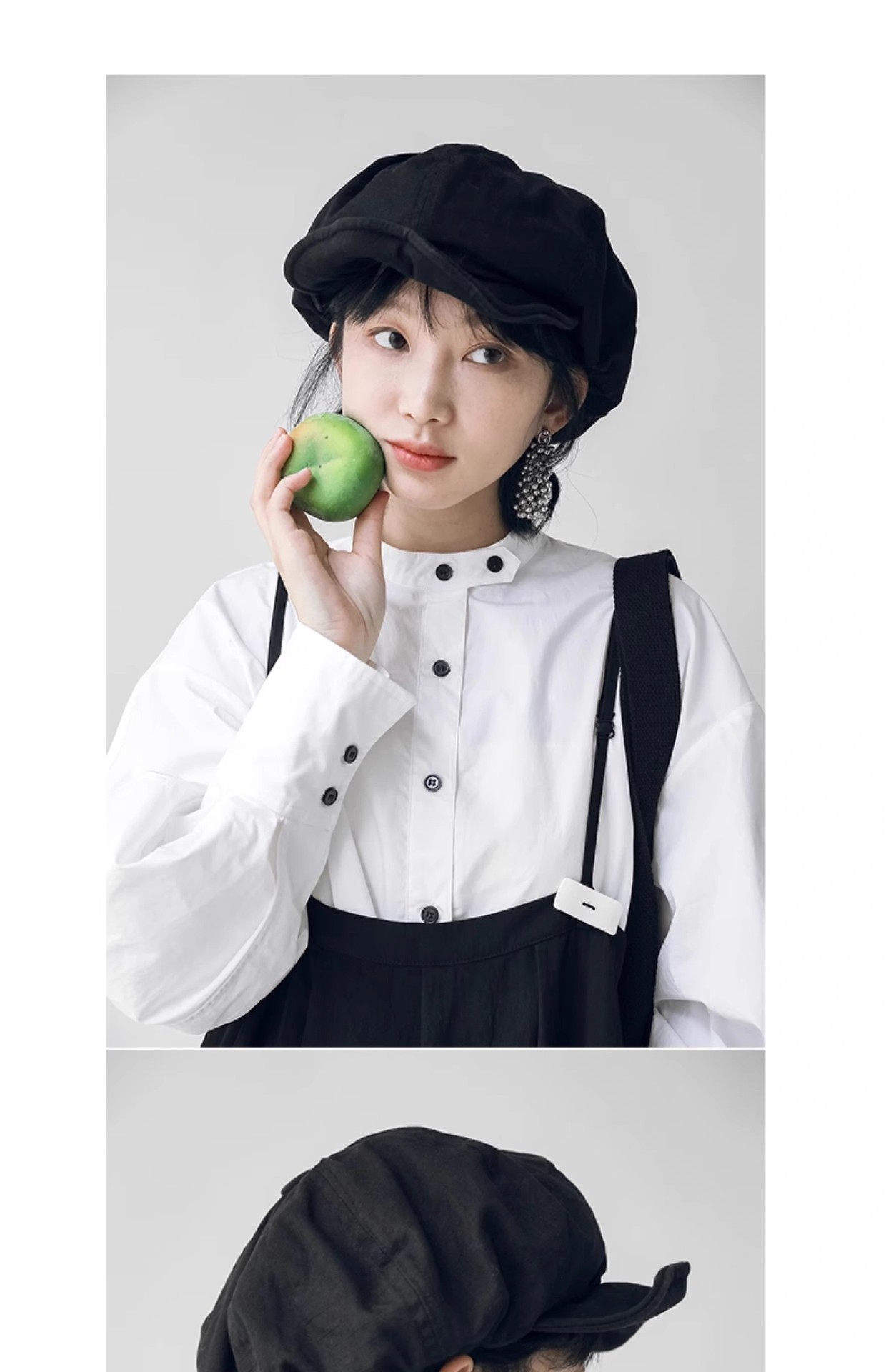 2024新款设计师自留款大版显脸小日系文艺帽子女复古画家贝雷帽详情34