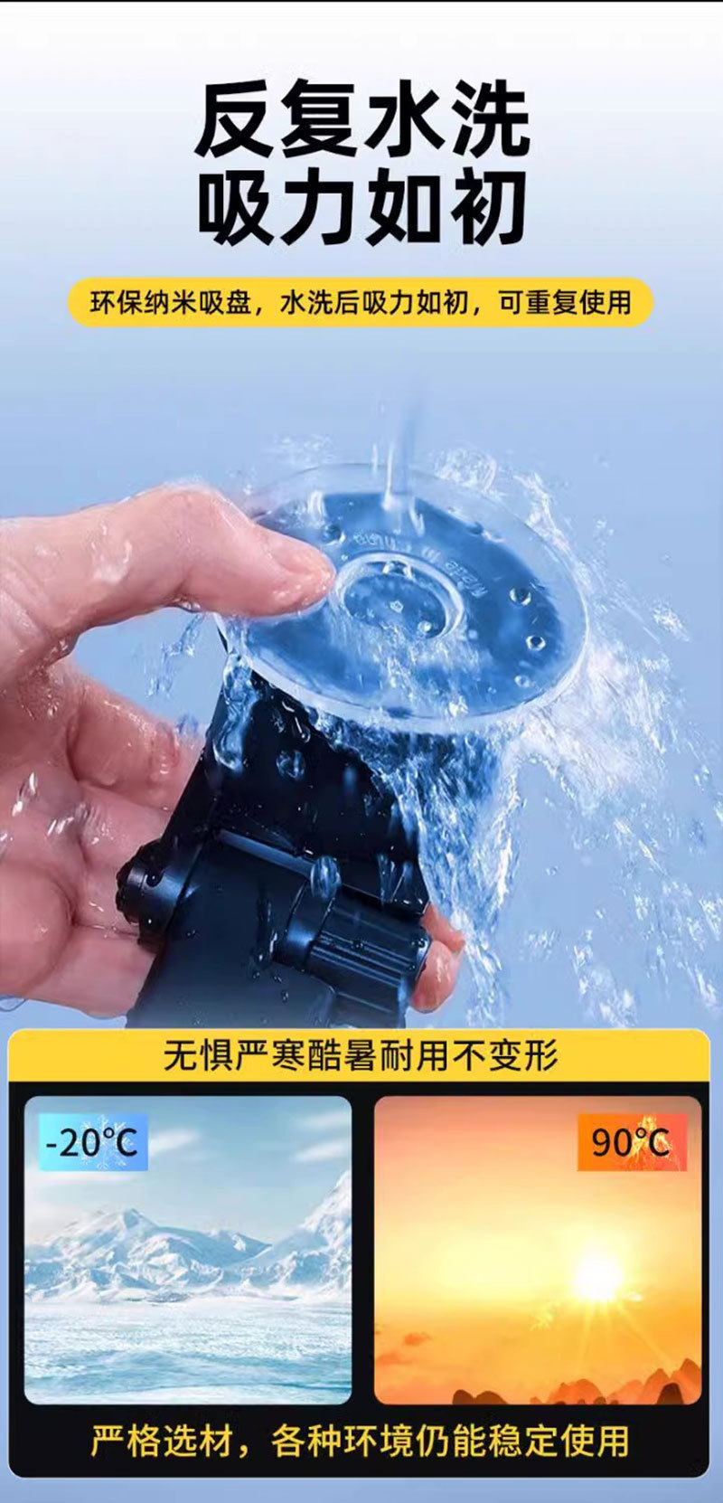 跨境吸盘式车载手机支架出风口外贸通用汽车导航横竖手机支架批发详情13