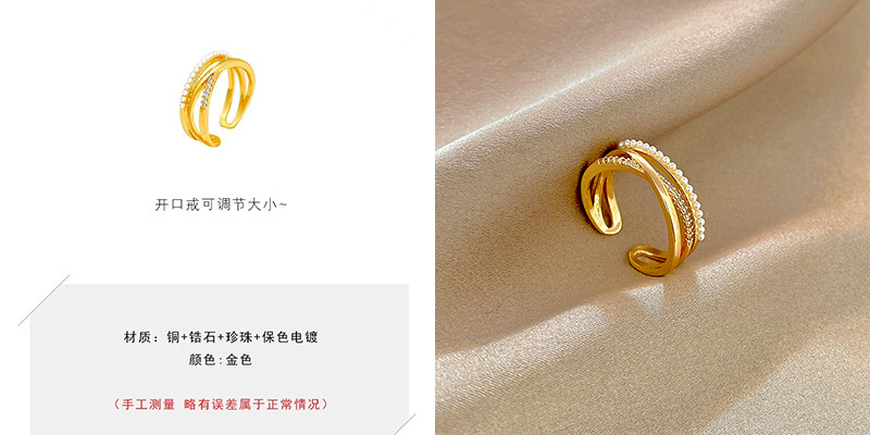 Korean-style niche light luxury ring, with a unique design sense, micro-inset zircon ring, a high-end and adjustable jewelry that is popular among Internet celebrities pic 8