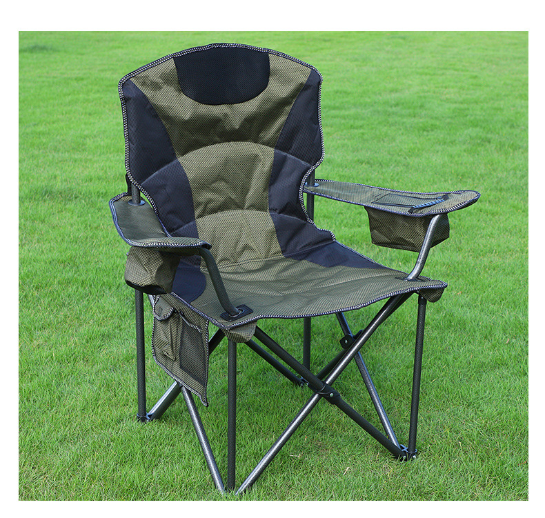 New outdoor camping folding chair, portable heated leisure chair, thickened Oxford fabric beach chair, backrest chair, cross-border pic 7