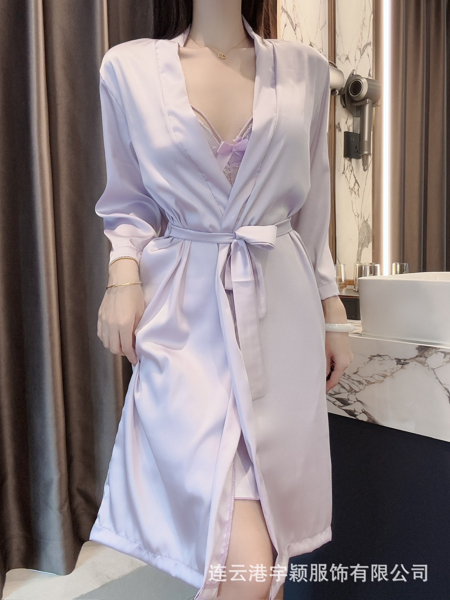 带胸垫女性感睡衣女夏季吊带睡裙蕾丝镂空美背睡衣睡袍两件套装详情17