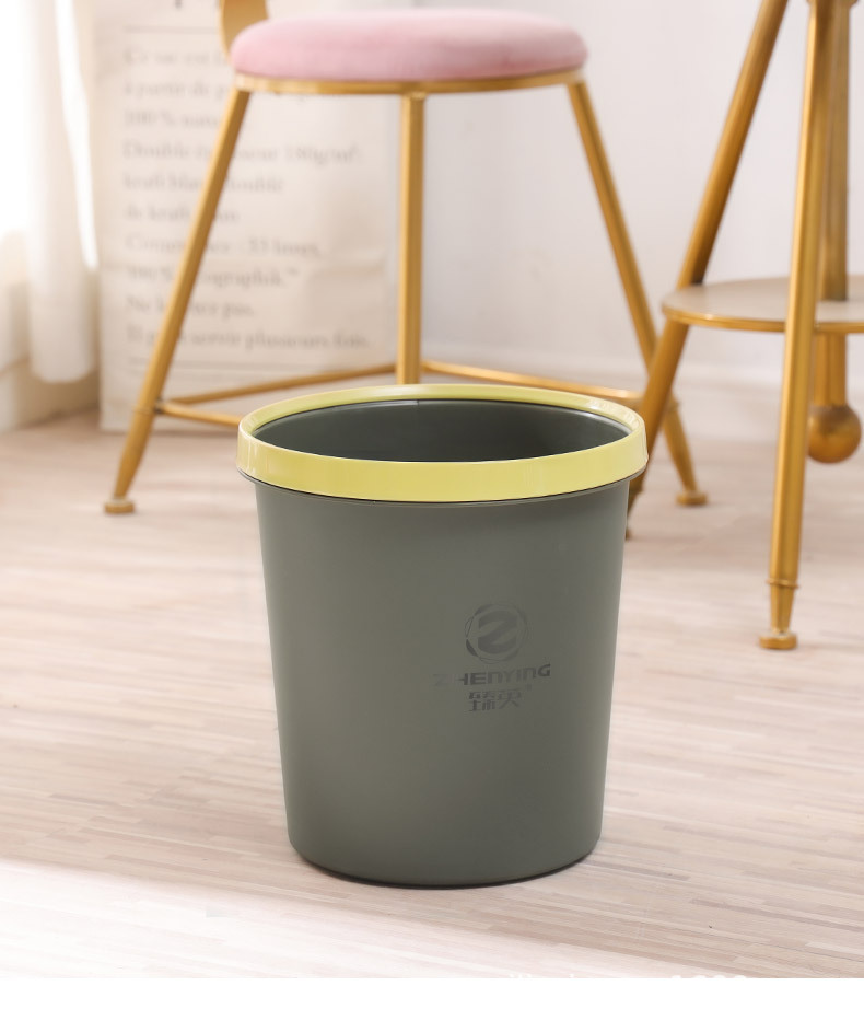 大号家用圆形塑料垃圾桶无盖带压圈厨房卧室卫生间收纳桶杂物桶02102-0370详情14