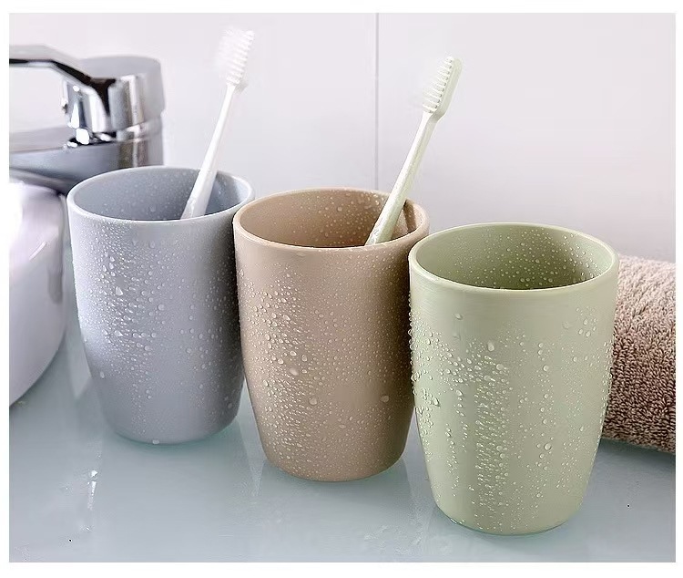 麦秸秆水杯小塑料PP漱口杯水杯便携宿舍刷牙杯加厚塑料洗漱一次性详情8