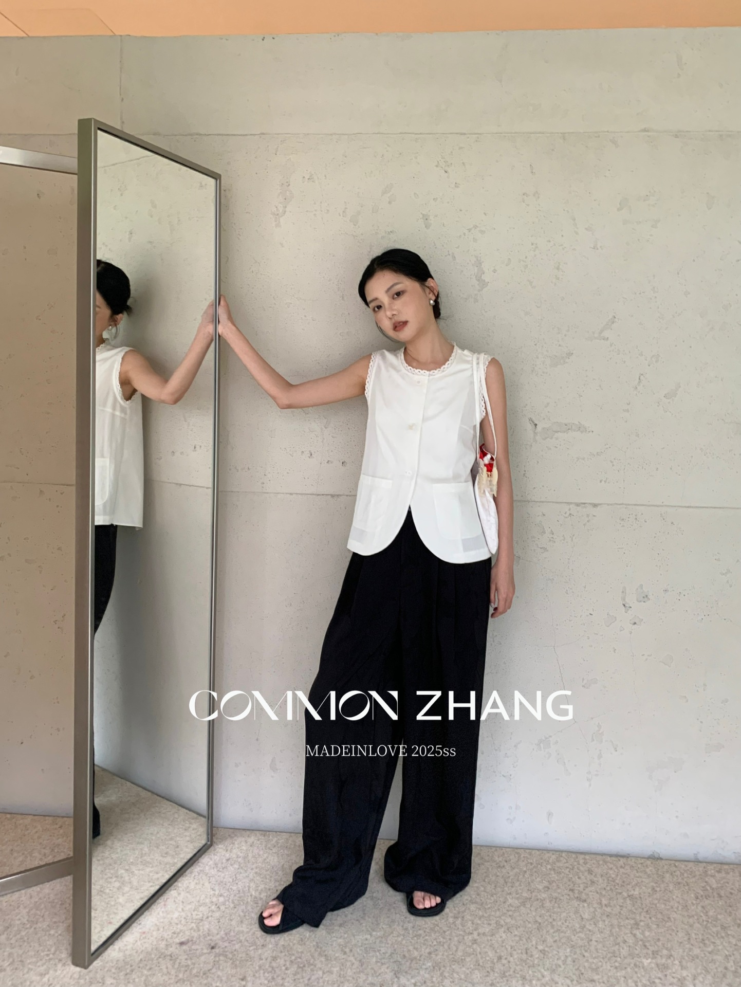 CZ ZHANG夏季韩版通勤时髦质感低腰阔腿垂感拖地百搭休闲裤B21335详情8
