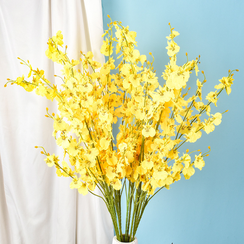 仿真跳舞兰黄色文心兰家居装饰5叉跳舞兰 北欧花艺摆件花束跳舞兰详情17