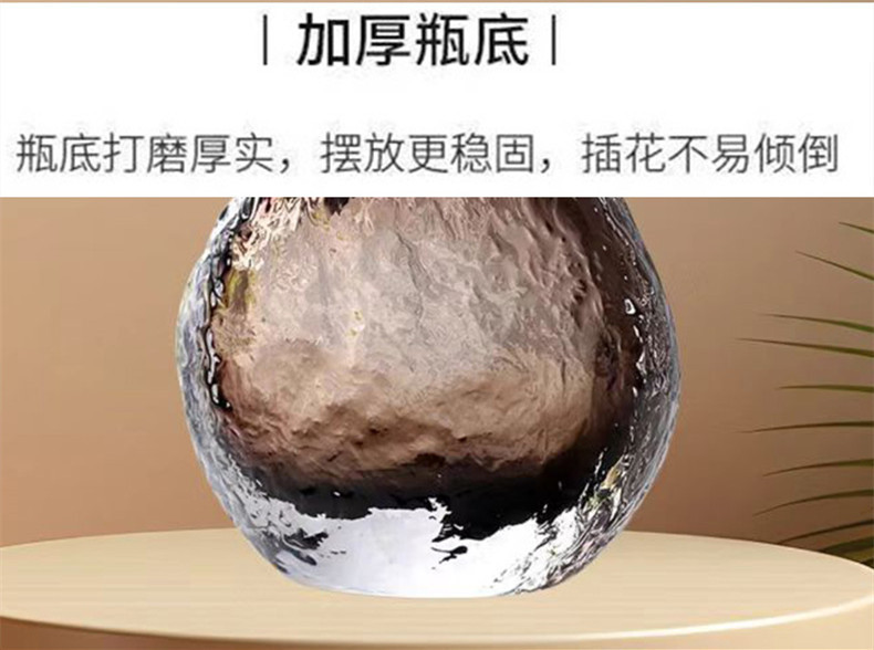 现代轻奢琉璃琥珀色浮冰手工花瓶客厅电视柜玄关高级感家居摆件品详情14