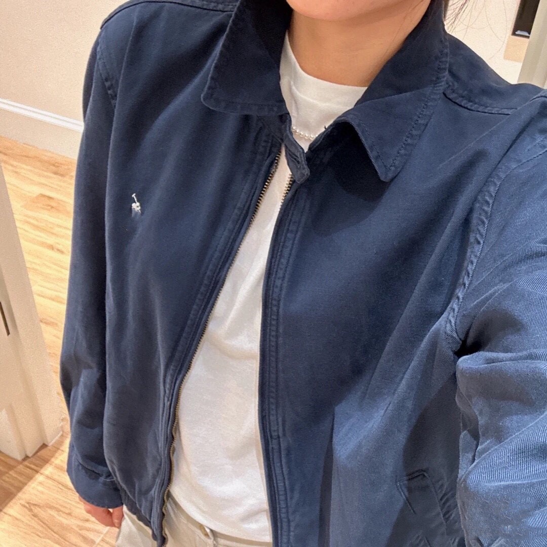 RL小马标刺绣拉夫女款外套夹克经典长袖上衣老钱风POLO领工装外套详情8