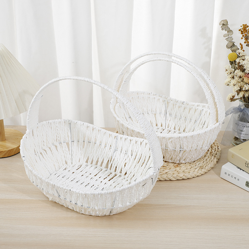 New imitation rattan woven hand-held flower baskets, souvenir flower baskets, flowerpot flower baskets, and garden flower baskets are available for wholesale from the manufacturer pic 3