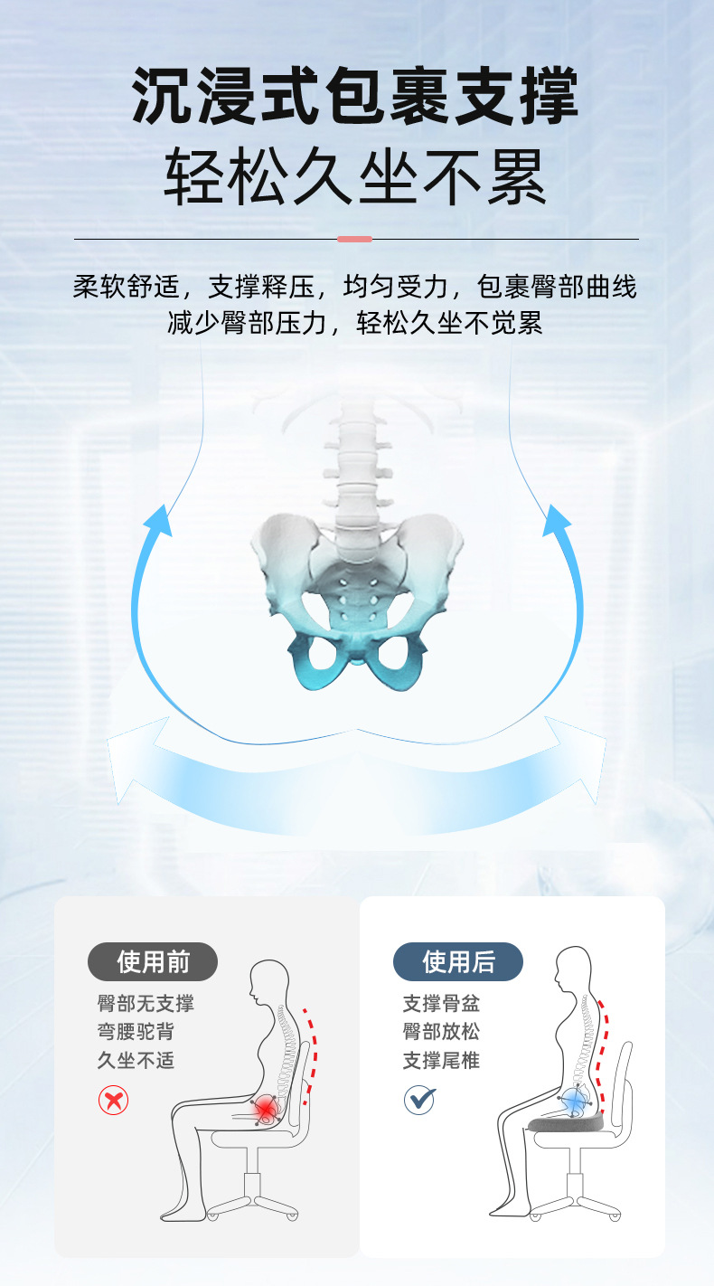 小学生坐垫教室专用椅子垫子久坐加厚椅垫高中生座位学习坐垫详情3