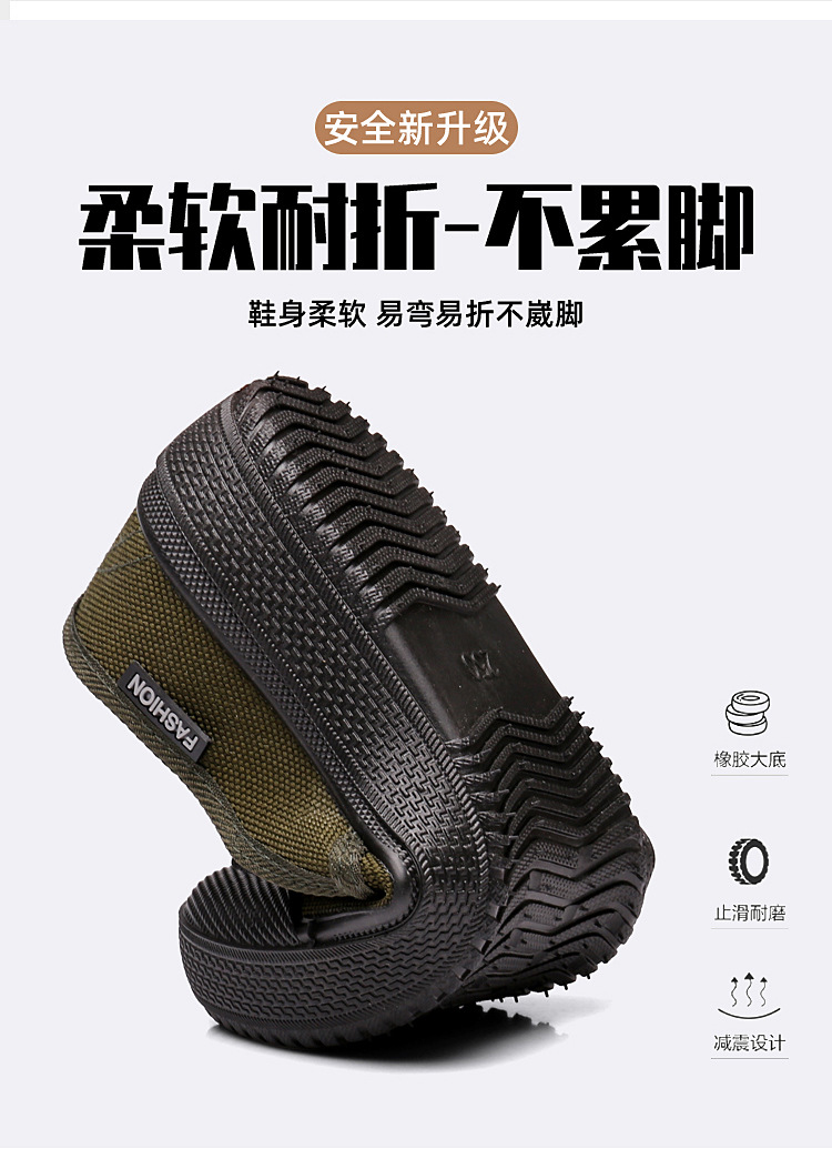 新款解放鞋男女同款帆布鞋一脚蹬劳保鞋工地农田防滑耐磨厂家直销详情6
