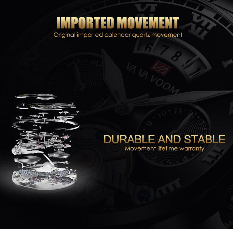VA VA VOOM stainless steel tourbillon non-automatic mechanical multi-functional business watch, luminous waterproof watch for men pic 26