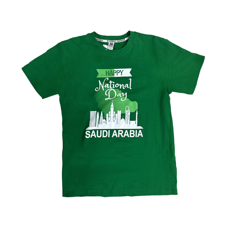 Customized cross-border Saudi Arabia quick-drying T-shirt, fully polyester moisture-absorbing sports round-neck short-sleeved POLO shirt for Saudi National Day pic 9