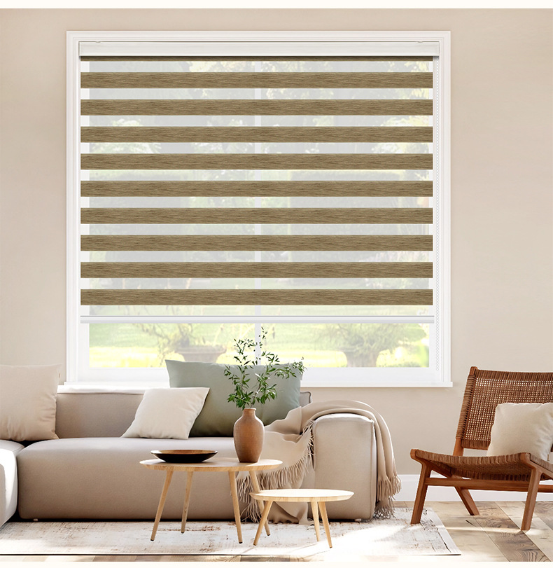 New Chinese-style faux linen soft gauze blinds, Venetian blinds, roller blinds, double-layer bathroom roll-and-pull shading and sunshade zebra blinds pic 12