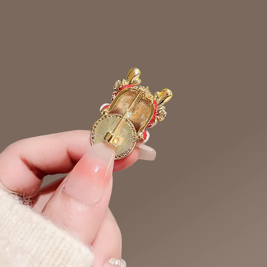 龙年红色喜庆胸针高档女招财醒狮胸花气质别针衣服配饰新年礼物男详情6