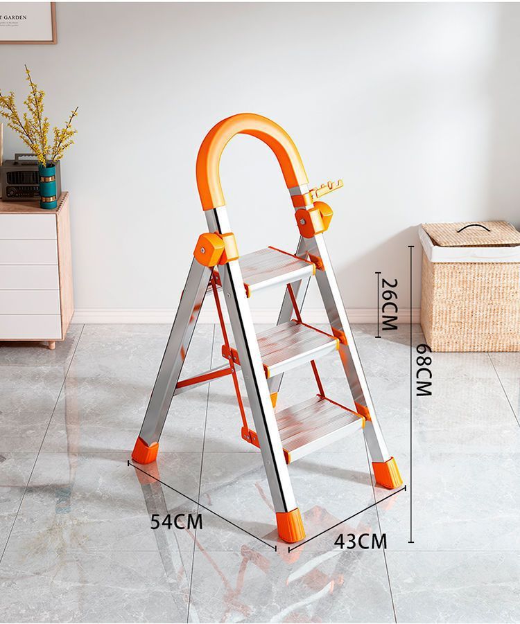 家用梯子折叠梯子不锈钢五步踏板梯人字梯加宽加厚钢管梯移动楼梯详情25
