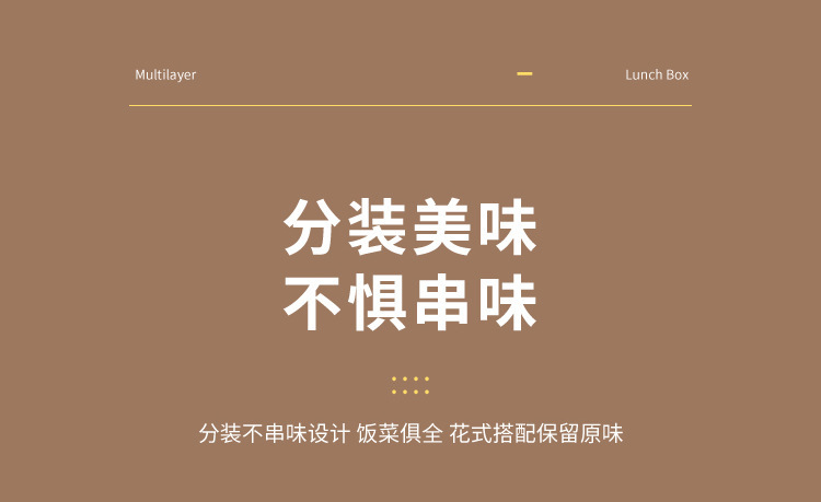 The simple and sealed double-layer lunch box with compartments is portable for office workers and students. It is a stainless steel box with heat preservation pic 3