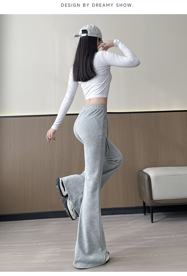 微喇运动裤女2025新款春秋季高腰显瘦喇叭卫裤休闲小个子马蹄裤详情21