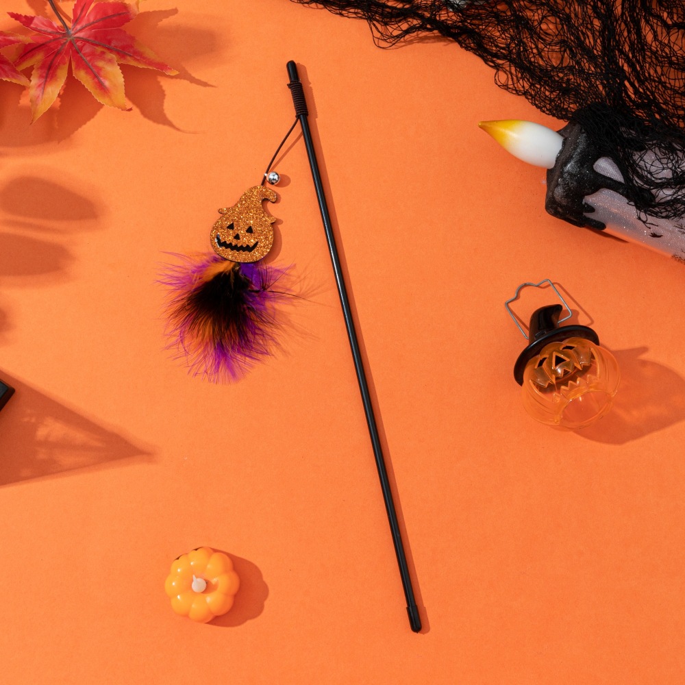 New Halloween cat toy stick, new style Halloween doll with feather cat for self-entertainment, direct supply from the manufacturer pic 25