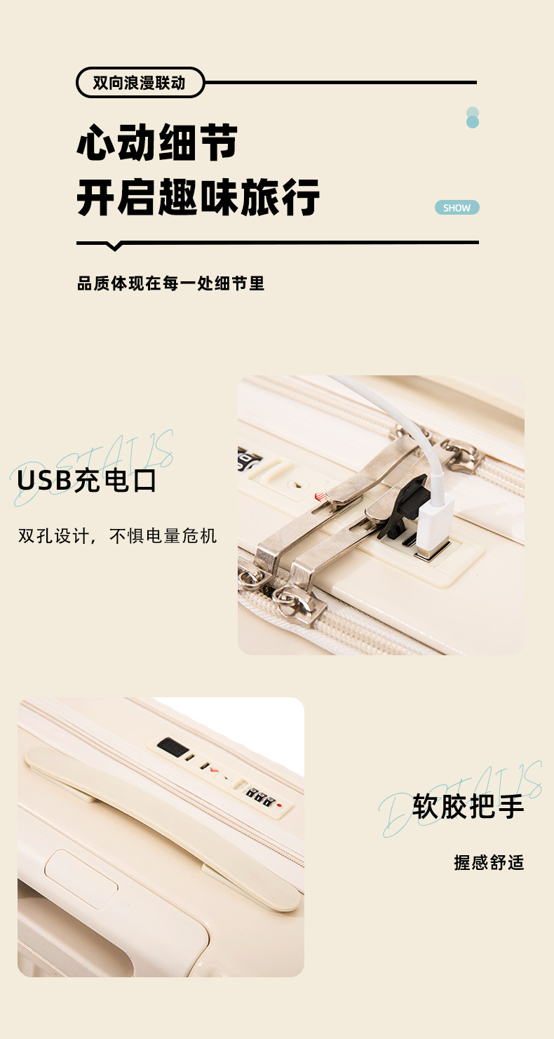 A 18-inch carry-on suitcase with a front opening for women, a lightweight and multi-functional side-opening suitcase for men pic 17
