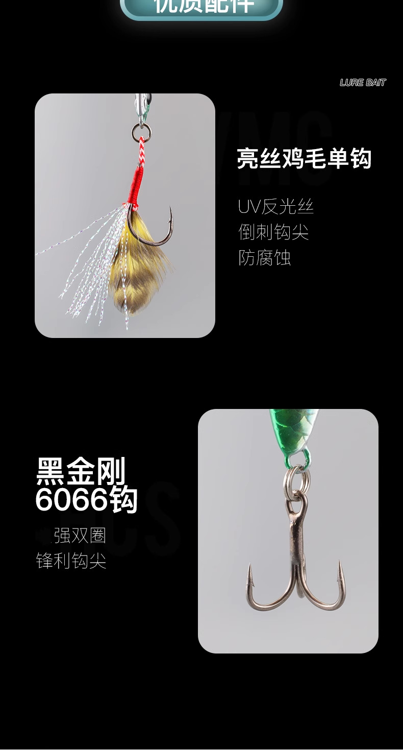 Long-range investment full water layer 7G-25G long-range investment iron plate lure, simulating fish scales, trout, mandarin fish, sea bass lure pic 7