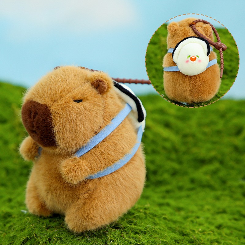 正版卡皮巴拉公仔可爱拉线水豚啪啪圈毛绒玩具挂件美拉德鼻涕玩偶详情16