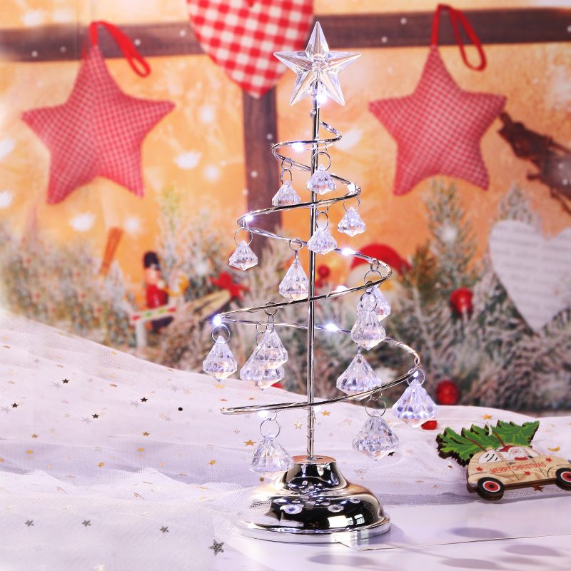 Christmas decorations, gifts, electroplated ironwork trees, LED illuminated crystal Christmas trees, crystal display stands, ornaments, night lights pic 14