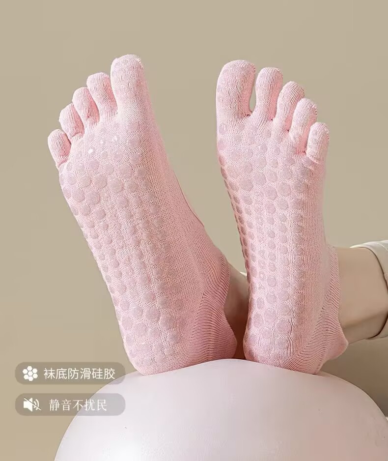瑜伽袜子女五指袜分趾室内健身舞蹈运动袜防滑减震普拉提女士船袜详情11