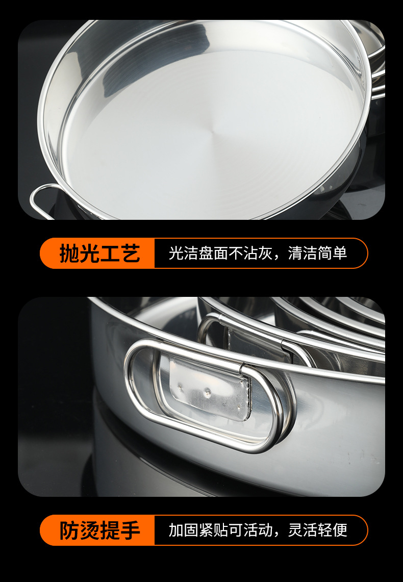 批发不锈钢蛋糕盘无磁加厚直型凉皮圆盘不粘底带耳加深平底蒸饭盘详情12