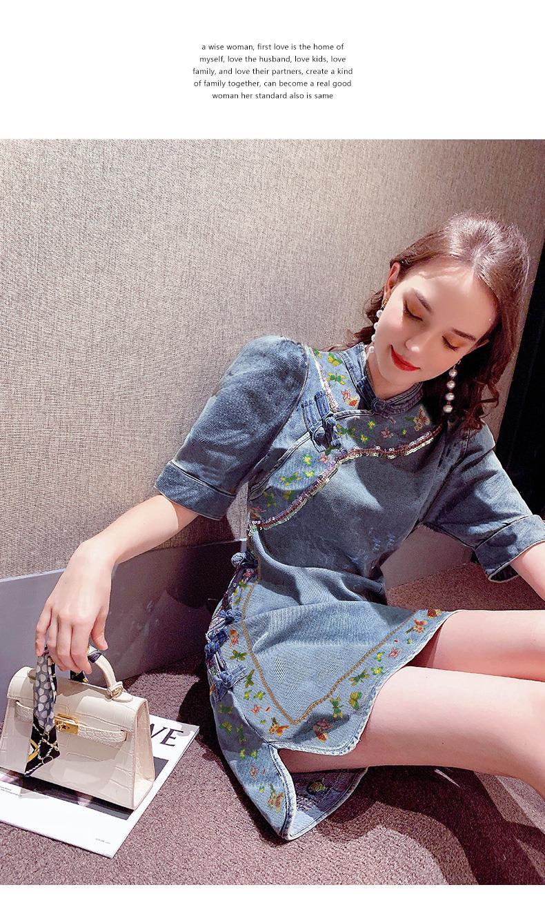 A new retro Chinese style button-up cheongsam improved version of a young and trendy dress for girls pic 14