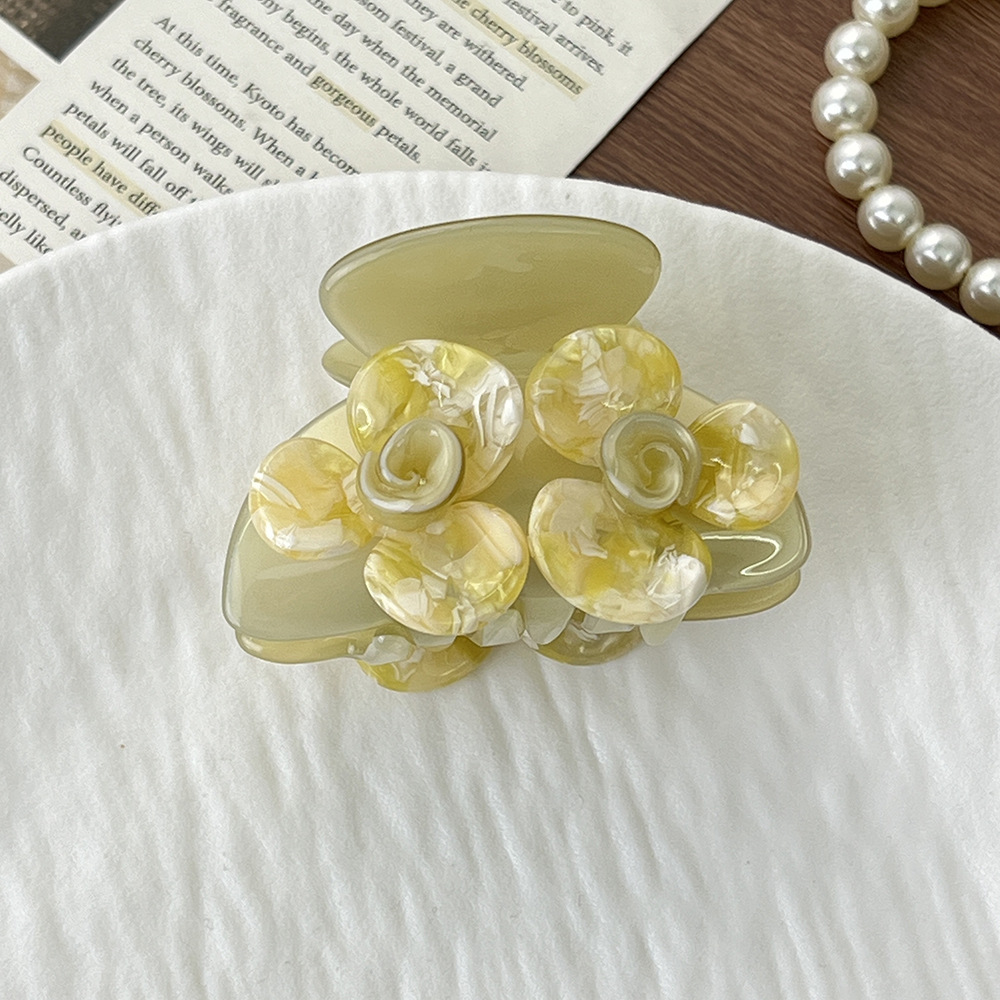 个性创意醋酸花朵抓夹中古精致简约百搭小号发夹扎发鲨鱼夹现货详情6